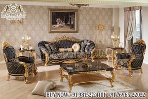 Juego de Sofás de Lujo Estilo Barroco para Sala de Estar, en Madera Tallada en Negro y Dorado, Estilo Italiano Contemporáneo, Fabricado en EE. UU. - Product Image 5