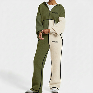 Conjunto Deportivo de Dos Piezas con Bloques de Color, Informal, para Invierno 2026, con Logotipo Bordado Personalizado, para Mujer - Product Image 1