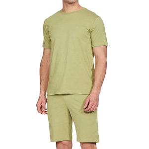 Conjunto de Camisetas de Algodón de Color Sólido para Hombre, Cuello Redondo, Manga Corta, Transpirable, Informal de Verano, Tejido de Punto, Verde - Product Image 2