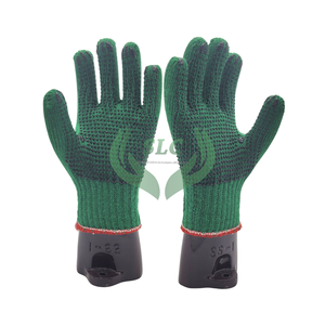 Guantes DE SEGURIDAD antideslizantes antiestáticos y antiimpacto de color verde bosque confiables Ajuste perfecto Construcción de puntos de algodón Uso industrial - Product Image 4