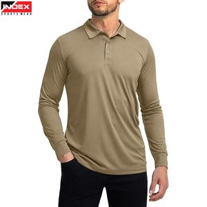 Polo de manga larga de marca privada para hombre, mezcla de algodón, ropa de exportación - Product Image 1
