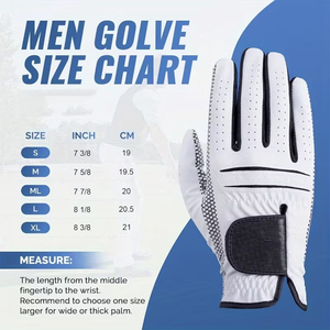 Gants de golf unisexes en cuir, à doigts entiers, doux, respirants, antidérapants, pour la main droite, pour l'entraînement, la pratique et les tournois - Product Image 6