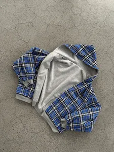 เสื้อฮู้ดดี้ผู้ชายทรงโอเวอร์ไซส์ ลายสก็อตพิมพ์ลายดิจิทัล สวมกลับด้านได้ สไตล์สตรีทคลาสสิค สำหรับฤดูใบไม้ร่วงและฤดูหนาว - Product Image 3