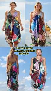 SK NOOR SONS presenta mono con parche de algodón bohemio Vintage para mujer, Mono de longitud larga, informal, ajuste Regular, Hippie ecológico - Product Image 2