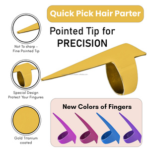 Outils de tresse de point de séparation de cheveux en plastique de couleur personnalisée aide au sectionnement de salon de manucure pour pointes d'extension de cheveux - Product Image 6