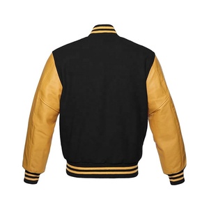 Chaqueta Varsity para Hombre al por Mayor, Nueva Llegada, Diseño de Mangas Regulares, Diseño Totalmente Personalizado, Chaqueta Varsity Dorada Transpirable de PU - Product Image 2