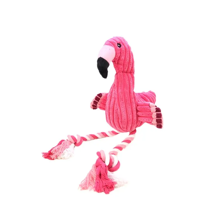 Pink flamingo shape pet toys hot selling fun donkey shape sound-making Interactive plush pets toy for dog