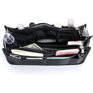 Organisateur de sac à main grande capacité à 13 compartiments avec poignée, imprimé noir, insert intérieur pour sac à main, accessoire féminin - Product Image 2