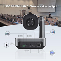 Cámara PTZ Tenveo 1080p60fps con tecnología NDI y alimentación PoE, zoom óptico 20X + pantalla LCD de 5 pulgadas, controlador de teclado con joystick 4D