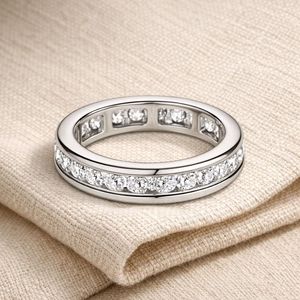 Luxury Round Diamond Eternity Band Channel Set 14K Gold Stackable Wedding <b>Ring</b> Fine Jewelry Manufacturer - Product Image 3