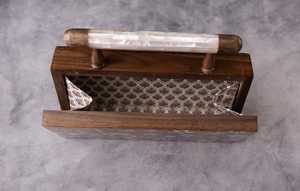 Designer Mother of Pearl Shell Clutch Box Handmade Luxury Bridal Purse for Women - Product Image 6