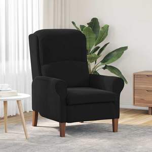 Fauteuil en velours noir élégant pour salon, 76 x 94 x 102 cm - Product Image 1