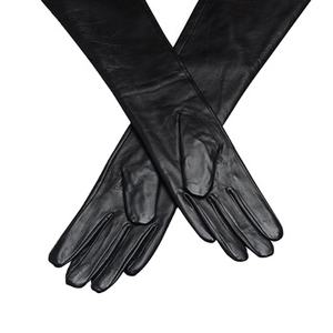 Gants longs en cuir d'agneau noir de qualité supérieure pour femmes, élégants et chics, gants de soirée, gants chauds d'hiver, gants longs à la mode - Product Image 1