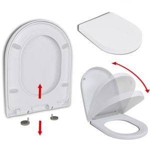 Sedile del water a chiusura morbida quadrato bianco con Design a sgancio rapido - Product Image 1