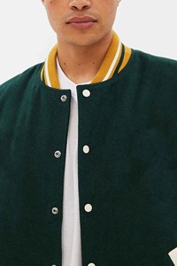 Custom Breathable Windproof Winter Unisex Wool Leather Varsity <b>Jacket</b> <b>Men</b> Embroidered Stand Collar Letterman College <b>Baseball</b> - Product Image 4