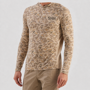 Sudadera con Capucha de Manga Larga con Camuflaje para Hombre SHH, Camisa de Pesca de Secado Rápido con Protección UV y Cierre Frontal con Logotipo - Product Image 6