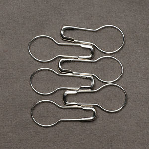Steel Nickel Plated Reusable Braided Stitch Marker Bulb Gourd Pear Safety <b>Pin</b> - Product Image 1
