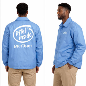 Veste matelassée imperméable à col montant, style moderne, pour l'entraînement en extérieur, avec logos imprimés sur le devant - Product Image 6