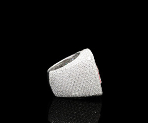 Ice Legacy Tendance Montre Bague de Luxe Unisexe en Moissanite Plaqué Argent à Sertissage à Griffes, Style Designer, pour Fiançailles, Mariage et Anniversaire - Product Image 2