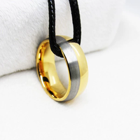 Bague en carbure de tungstène bicolore or et argent avec centre brossé, alliance bombée de 8 mm pour homme, bijoux tendance en gros