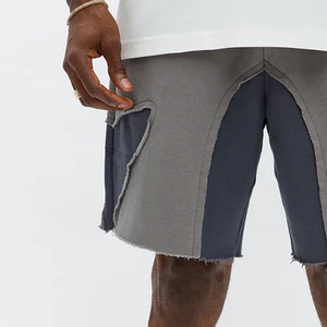 Shorts pour hommes avec logo personnalisable, design Color Blocxk, matière douce, coupe décontractée pour l'été, prix avantageux pour les commandes en gros - Product Image 2