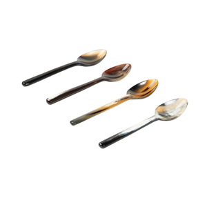 Juego de 4 cucharas de cuerno de búfalo de tamaño personalizado para su vajilla, cucharas para postre y helado, al por mayor - Product Image 2
