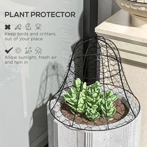 Set di 6 Coperture Metalliche Nere per Giardino 40x33cm, Protezione per Piante Contro Animali, Rete per Protezione del Giardino - Product Image 4