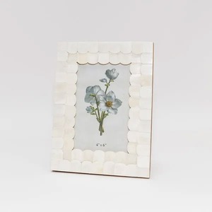 Handmade Recycled Buffalo Bone Inlay Modern <b>Square</b> Vertical Tabletop Photo <b>Frame</b> - Product Image 2