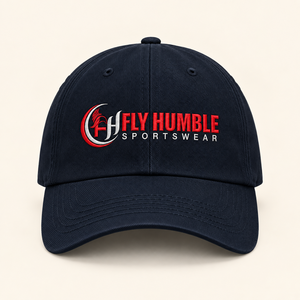 Fly Humble Sportswear Baseball <b>Cap</b> 6-Panel Adjustable Unisex Embroidered Logo <b>Navy</b> <b>Blue</b> Casual Hat Adjustable unisex baseball - Product Image 1