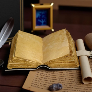 Diario de hechizos de cuero para brujas Wiccanas, cosido a mano, con pentáculo impreso, diseño de árbol de la vida y luna, diario de regalo, libro de tapa dura - Product Image 2