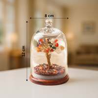 Arbre de Vie en Cristal Naturel avec Dôme d'Amour, Boîte Premium, Bonsaï, Arbre à Argent Feng Shui, Guérison des Chakras, Décoration d'Intérieur, Cadeau