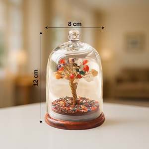 Árbol de los Deseos con Cúpula de Cristal Natural y Caja Premium, Bonsái de Piedras Preciosas, Árbol del Dinero Feng Shui, Decoración para Sanación de Chakras, Artículo de Regalo - Product Image 1