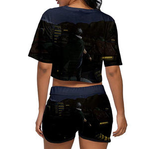 ชุดเสื้อยืดแขนสั้นพิมพ์ลายพร้อมกางเกงขาสั้นทรงสบาย สไตล์ลำลอง รุ่น 2026 ชุดเสื้อยืดและกางเกงขาสั้นสำหรับผู้หญิง แฟชั่นลำลอง - Product Image 6