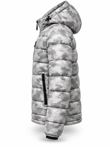 Men's Hooded Puffer <b>Jacket</b> Winter Waterproof Windproof Zipper Casual Regular Length Polyester Filling <b>Smart</b> Casual - Product Image 2