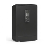 Caja Fuerte Digital con Contraseña para Oficina en Casa, 80 cm, Negra, Antirrobo, Totalmente de Acero, para Dormitorio o Mesita de Noche