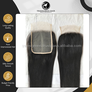 ผมแท้จากวัดอินเดีย 100% ไม่ผ่านการแปรรูป ความยาว 22 นิ้ว แบบตรง 5x5 HD Lace Closure - ต่อผมแท้สำหรับผู้ซื้อจำนวนมาก - Product Image 2