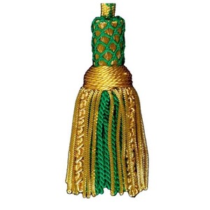 British Dagger Knots <b>Brown</b> Tan Leather Warrant Sword Knot OEM Wholesale Gold Bullion Wire Tassel Pectoral Cord for Bishop Priest - Product Image 1