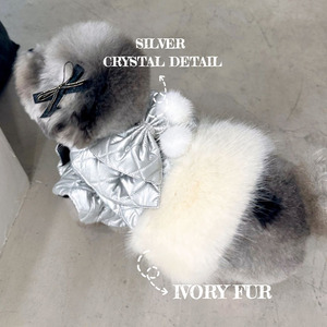 Chaqueta de invierno clásica, lujosa y linda para perros, de algodón y poliéster duraderos, ecológica, con piel sintética, ropa para bodas, collar para gatos, abrigo para perros - Product Image 3