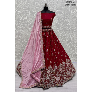 Fabzone, colecciones nupciales indias, ropa de boda de terciopelo con Zarkhan Work para novias - Product Image 1