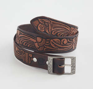 Ceintures en cuir de haute qualité, nouvelle collection 2026, style designer, gravées à la main, couleur marron élégante - Product Image 4