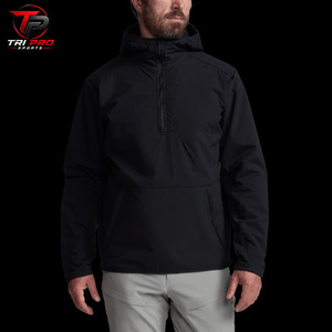 Sudadera con capucha unisex de invierno de camuflaje, de forro polar grueso, resistente a ácidos, para caza, con cremallera de cuarto, capucha ajustada y cremallera vertical en el pecho. - Product Image 4