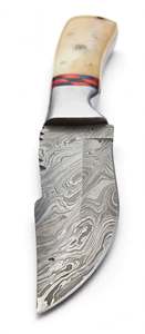 Couteau utilitaire Tracker artisanal en acier Damas, manche en os, poinçon en acier, mosaïque, outil - Product Image 5