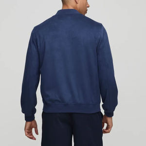 <b>Men's</b> <b>Suede</b> Bomber <b>Jacket</b> Stand Collar Zipper Closure Casual Regular Fit - Product Image 2
