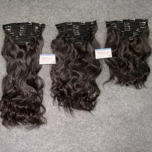 Meilleur choix pour les extensions de cheveux à clips ondulés naturels, 100% cheveux humains vierges vietnamiens, haute qualité, prix d'usine - Product Image 6