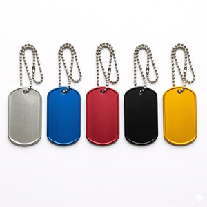 bulk cheap logo engraved laserable <b>custom</b> metal adonised aluminium <b>dog</b> <b>tag</b> - Product Image 2