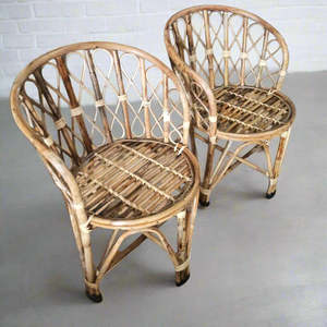 Wholesale Handcrafted Bamboo Chair Boho Chic Woven Design Petite Size Curved <b>Frame</b> for Indoor and Outdoor Use Vietnam OEM ODM - Product Image 2