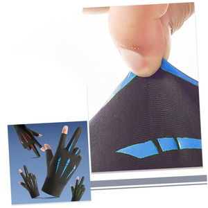 Gants en nylon doux pour la peau pour adultes, mitaines à deux doigts exposés de couleur unie, gants de sport d'extérieur pour adolescents, gants à doigts complets compatibles avec les écrans tactiles - Product Image 5