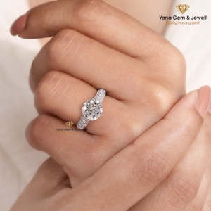 Bague classique solitaire en forme de cercle, 2,00 carats, diamant CVD cultivé en laboratoire, couleur E, clarté VVS2, or massif 14 carats, certifié IGI - Product Image 3