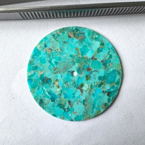Cadran de montre en pierre naturelle turquoise composite de 21,50 mm, cadran personnalisé NH35 NH36 ETA 2824 PT5000 ST2130 a K Gems Model Dial-10023w - Product Image 1