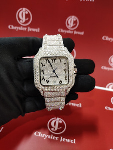 Reloj Moissanite Iced para hombre más vendido Reloj de diamante de acero inoxidable de 40mm de alta calidad Precio al por mayor en India - Product Image 2